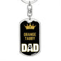 orange Tabby Cat Dad King Keychain Stainless Steel or 18k Gold-Express Your Love Gifts