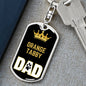 orange Tabby Cat Dad King Keychain Stainless Steel or 18k Gold-Express Your Love Gifts