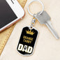 orange Tabby Cat Dad King Keychain Stainless Steel or 18k Gold-Express Your Love Gifts