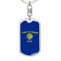 oregon State Flag Keychain Dog Tag Stainless Steel or 18k Gold-Express Your Love Gifts