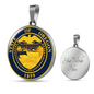 oregon State Seal Necklace Circle Pendant Stainless Steel or 18k Gold 18-22"-Express Your Love Gifts