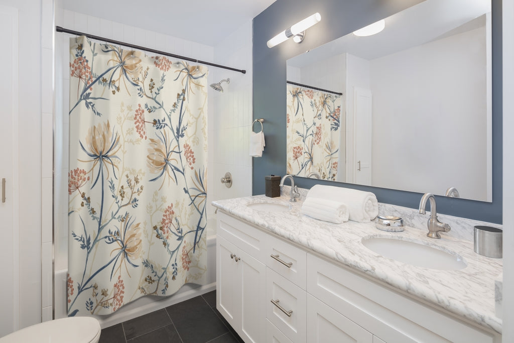 oriental Blooming Flowers Stylish Design 71" x 74" Elegant Waterproof Shower Curtain for a Spa-like Bathroom Paradise Exceptional Craftsmanship-Express Your Love Gifts