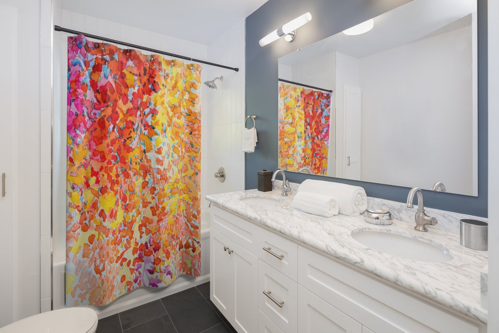 original Painting Colorful Stylish Design 71" x 74" Elegant Waterproof Shower Curtain for a Spa-like Bathroom Paradise Exceptional Craftsmanship-Express Your Love Gifts
