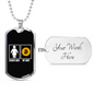 Other's Wife Crypto Necklace Stainless Steel or 18k Gold Dog Tag 24" Chain-Express Your Love Gifts