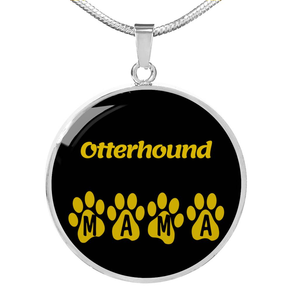 Otterhound Mama Circle Necklace Stainless Steel or 18k Gold 18-22" Dog Owner Lover-Express Your Love Gifts