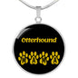 Otterhound Mama Circle Necklace Stainless Steel or 18k Gold 18-22" Dog Owner Lover-Express Your Love Gifts
