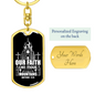 Our Faith Move Matthew 17:20 Keychain Stainless Steel or 18k Gold Dog Tag Keyring-Express Your Love Gifts