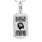 Our Global God Keychain Stainless Steel or 18k Gold Dog Tag Keyring-Express Your Love Gifts