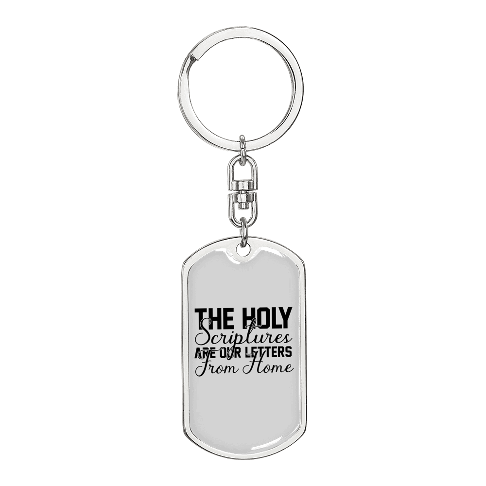 Our Letters From Home Keychain Stainless Steel or 18k Gold Dog Tag Keyring-Express Your Love Gifts
