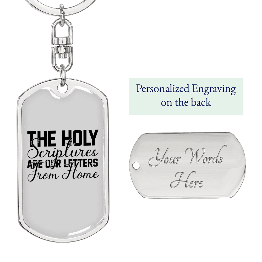 Our Letters From Home Keychain Stainless Steel or 18k Gold Dog Tag Keyring-Express Your Love Gifts