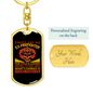 Our Title Is Earned Firefighter Keychain Stainless Steel or 18k Gold Dog Tag Keyring-Express Your Love Gifts