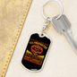 Our Title Is Earned Firefighter Keychain Stainless Steel or 18k Gold Dog Tag Keyring-Express Your Love Gifts