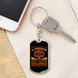 Our Title Is Earned Firefighter Keychain Stainless Steel or 18k Gold Dog Tag Keyring-Express Your Love Gifts