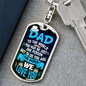 Our World Dad Keychain Stainless Steel or 18k Gold Dog Tag Keyring-Express Your Love Gifts