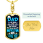 Our World Dad Keychain Stainless Steel or 18k Gold Dog Tag Keyring-Express Your Love Gifts