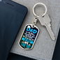 Our World Dad Keychain Stainless Steel or 18k Gold Dog Tag Keyring-Express Your Love Gifts