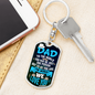 Our World Dad Keychain Stainless Steel or 18k Gold Dog Tag Keyring-Express Your Love Gifts