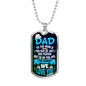 Our World Dad Necklace Stainless Steel or 18k Gold Dog Tag 24" Chain-Express Your Love Gifts