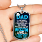 Our World Dad Necklace Stainless Steel or 18k Gold Dog Tag 24" Chain-Express Your Love Gifts