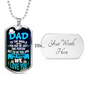 Our World Dad Necklace Stainless Steel or 18k Gold Dog Tag 24" Chain-Express Your Love Gifts