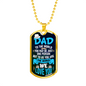 Our World Dad Necklace Stainless Steel or 18k Gold Dog Tag 24" Chain-Express Your Love Gifts