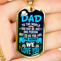 Our World Dad Necklace Stainless Steel or 18k Gold Dog Tag 24" Chain-Express Your Love Gifts