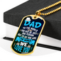 Our World Dad Necklace Stainless Steel or 18k Gold Dog Tag 24" Chain-Express Your Love Gifts