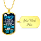 Our World Dad Necklace Stainless Steel or 18k Gold Dog Tag 24" Chain-Express Your Love Gifts