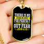 Out Fear Christian Necklace Stainless Steel or 18k Gold Dog Tag 24" Chain-Express Your Love Gifts