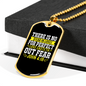 Out Fear Christian Necklace Stainless Steel or 18k Gold Dog Tag 24" Chain-Express Your Love Gifts