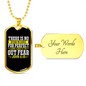 Out Fear Christian Necklace Stainless Steel or 18k Gold Dog Tag 24" Chain-Express Your Love Gifts