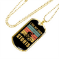 Own Stunts Cycling Necklace Stainless Steel or 18k Gold Dog Tag 24"-Express Your Love Gifts