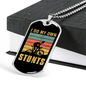 Own Stunts Cycling Necklace Stainless Steel or 18k Gold Dog Tag 24"-Express Your Love Gifts