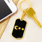PacMan Bitcoin Dollar Euro Crypto Keychain Stainless Steel or 18k Gold Dog Tag Keyring-Express Your Love Gifts