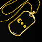 PacMan Bitcoin Dollar Euro Crypto Necklace Stainless Steel or 18k Gold Dog Tag 24" Chain-Express Your Love Gifts