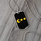 PacMan Bitcoin Dollar Euro Crypto Necklace Stainless Steel or 18k Gold Dog Tag 24" Chain-Express Your Love Gifts