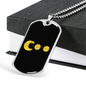 PacMan Bitcoin Dollar Euro Crypto Necklace Stainless Steel or 18k Gold Dog Tag 24" Chain-Express Your Love Gifts