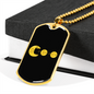 PacMan Bitcoin Dollar Euro Crypto Necklace Stainless Steel or 18k Gold Dog Tag 24" Chain-Express Your Love Gifts
