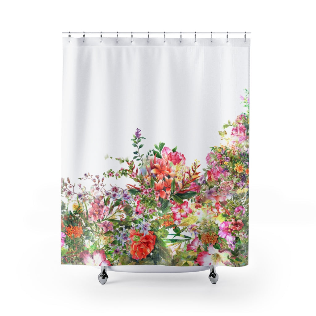 Painting Leaves Flower Stylish Design 71" x 74" Elegant Waterproof Shower Curtain for a Spa-like Bathroom Paradise Exceptional Craftsmanship-Express Your Love Gifts