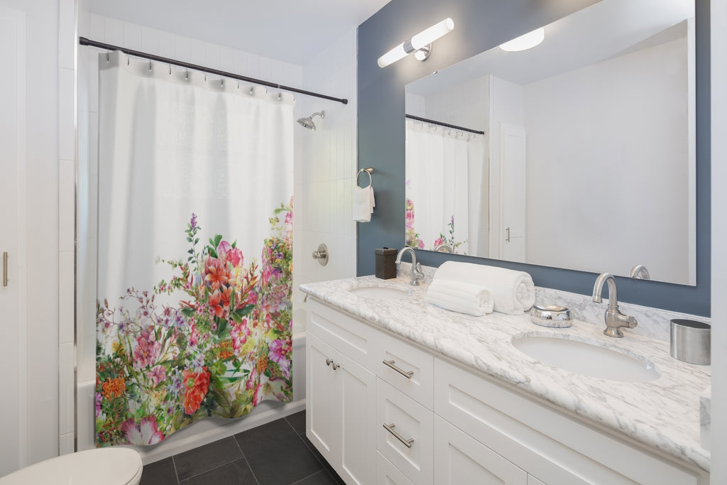 Painting Leaves Flower Stylish Design 71" x 74" Elegant Waterproof Shower Curtain for a Spa-like Bathroom Paradise Exceptional Craftsmanship-Express Your Love Gifts