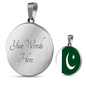 Pakistan Flag Necklace Circle Pendant Stainless Steel or 18k Gold 18-22"-Express Your Love Gifts