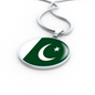 Pakistan Flag Necklace Circle Pendant Stainless Steel or 18k Gold 18-22"-Express Your Love Gifts