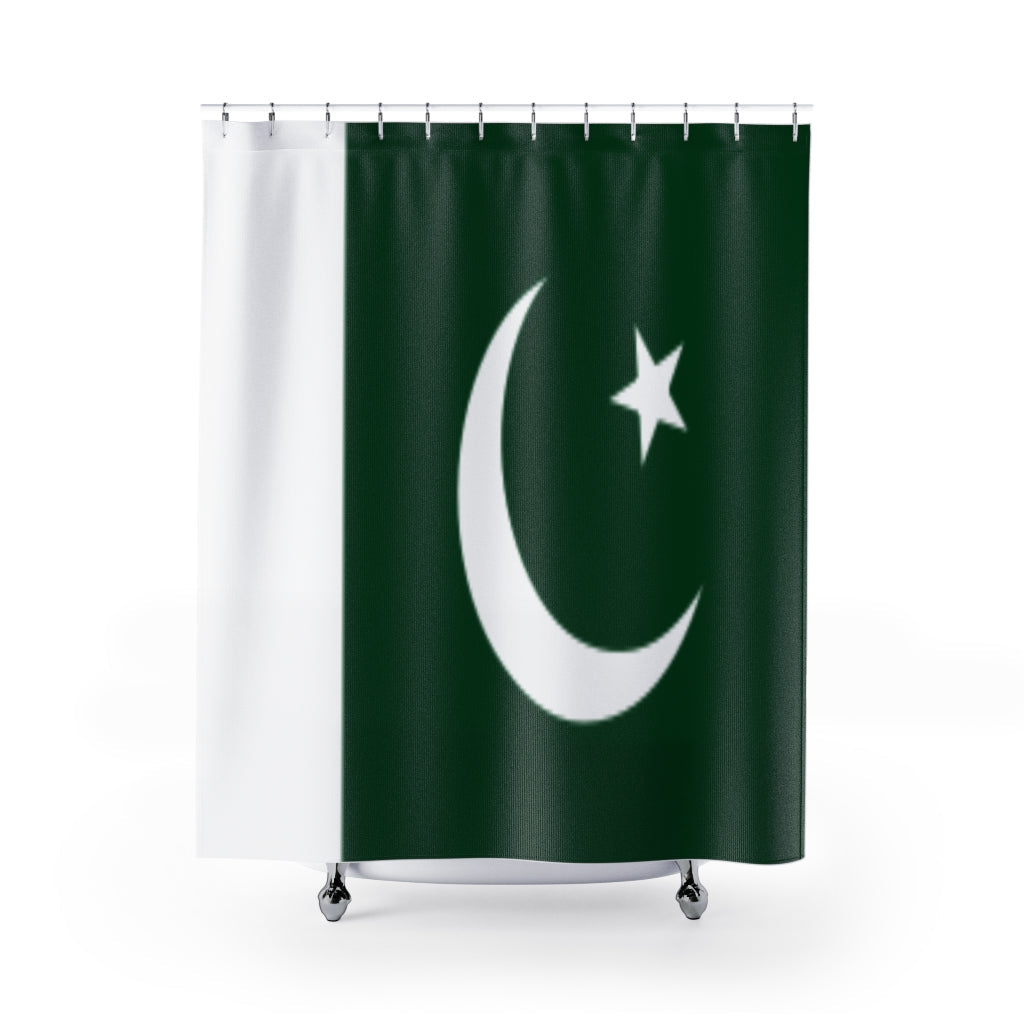 Pakistan Flag Stylish Design 71" x 74" Elegant Waterproof Shower Curtain for a Spa-like Bathroom Paradise Exceptional Craftsmanship-Express Your Love Gifts