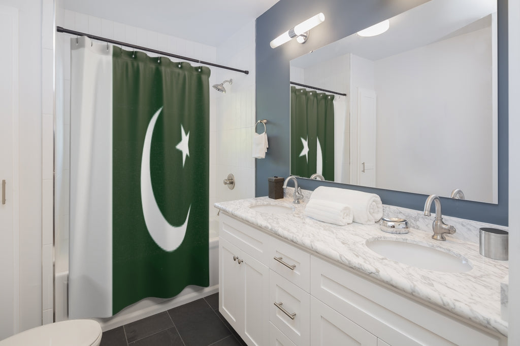 Pakistan Flag Stylish Design 71" x 74" Elegant Waterproof Shower Curtain for a Spa-like Bathroom Paradise Exceptional Craftsmanship-Express Your Love Gifts