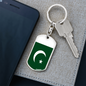 Pakistan Flag Swivel Keychain Dog Tag Stainless Steel or 18k Gold-Express Your Love Gifts