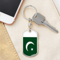 Pakistan Flag Swivel Keychain Dog Tag Stainless Steel or 18k Gold-Express Your Love Gifts