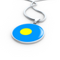 Palau Flag Necklace Circle Pendant Stainless Steel or 18k Gold 18-22"-Express Your Love Gifts