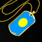 Palau Flag Necklace Stainless Steel or 18k Gold Dog Tag 24" Chain-Express Your Love Gifts