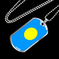 Palau Flag Necklace Stainless Steel or 18k Gold Dog Tag 24" Chain-Express Your Love Gifts