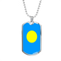Palau Flag Necklace Stainless Steel or 18k Gold Dog Tag 24" Chain-Express Your Love Gifts
